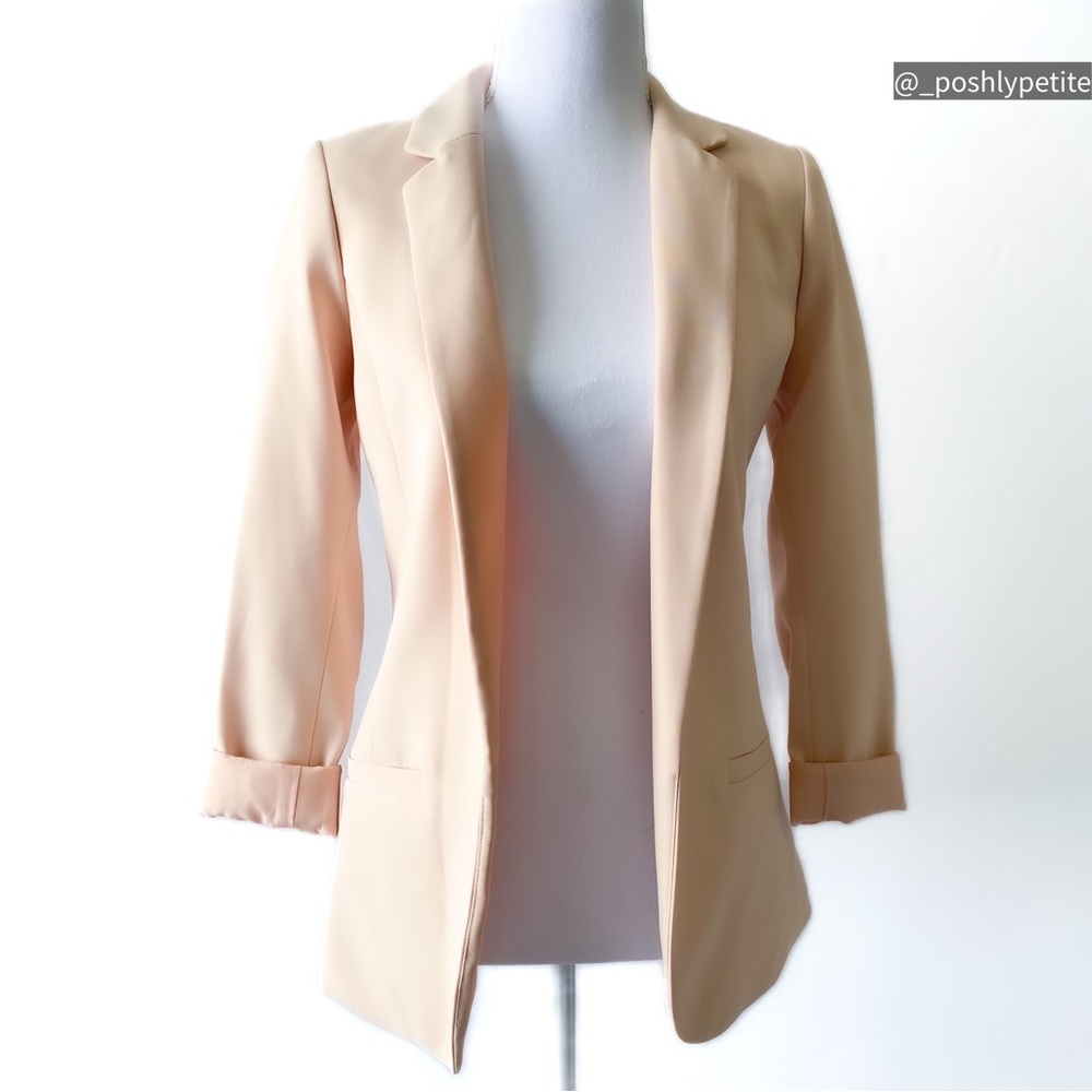 H&M light pink collar blazer jacket